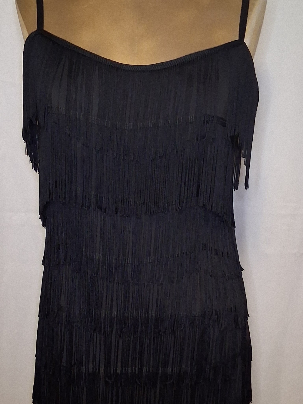 Windsor Black Tiered Fringe Mini Dress - Flapper / Roaring 20s Party Style